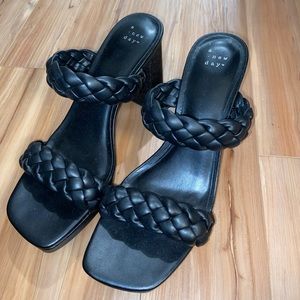 A New Day Black Basil Mule Heels